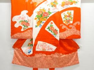 絞り花車模様子供着物(内袖・長襦袢付き)